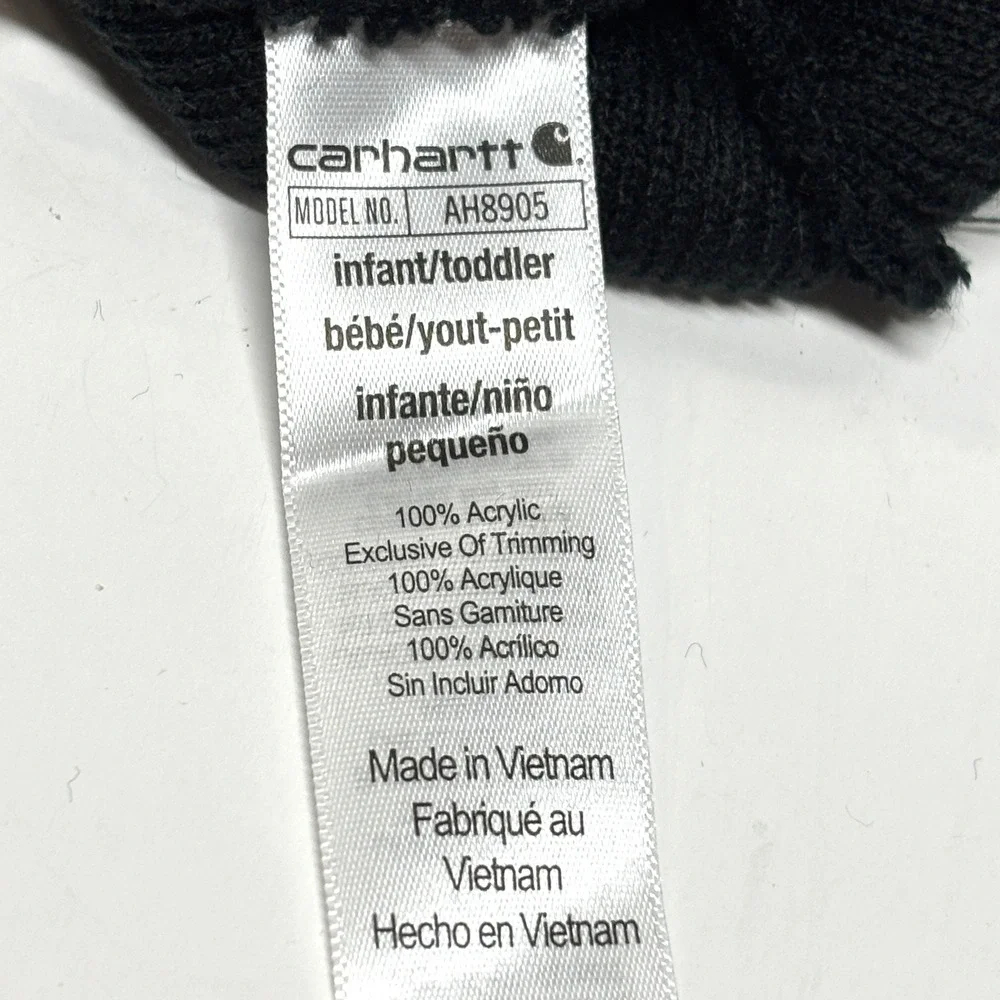 New Carhartt Acrylic Watch‎ Hat Toddler Infant Caviar Black Beanie Gorpcore